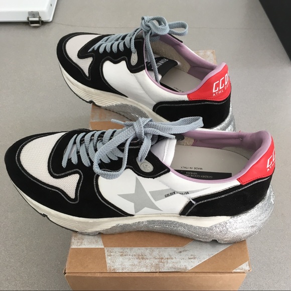 Golden Goose Running Sole Sneaker Black White NIB - Picture 4 of 8